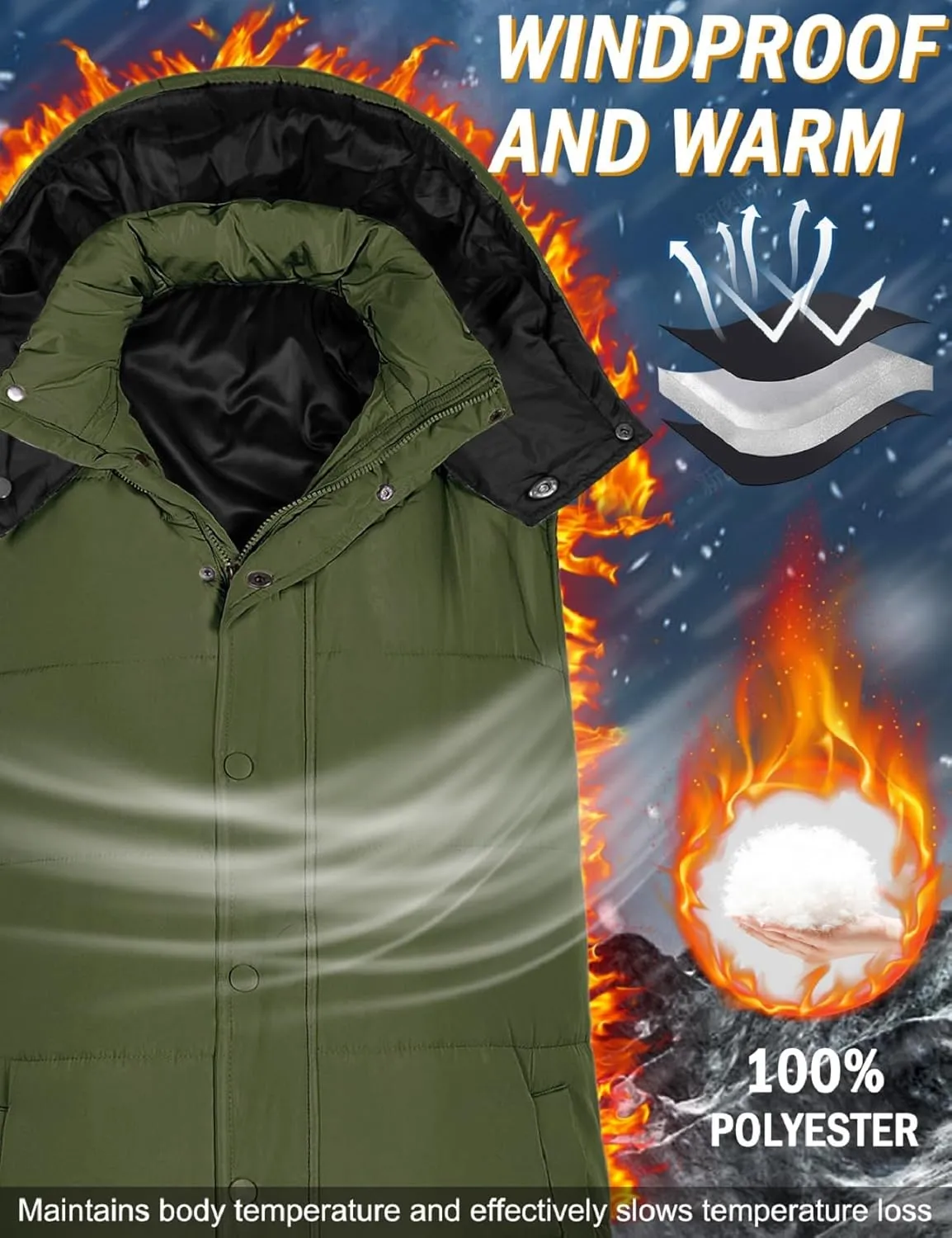 Long Puffer Vest Women With Hood Sleeveless Down Vest Warm Jacket Winter Coat With Pockets