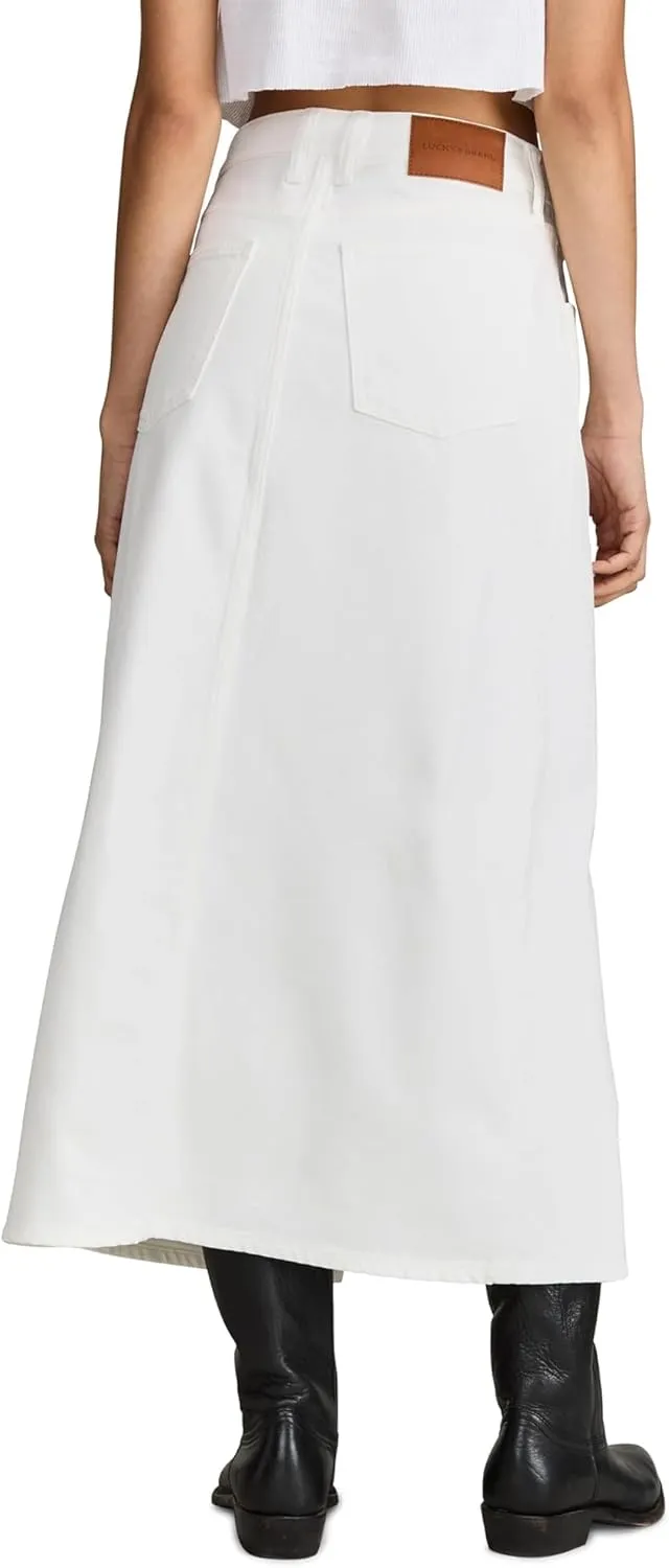 Lucky Brand Women's Denim Maxi Skirt with Slit