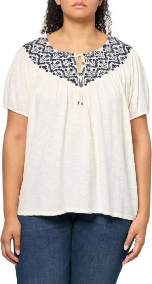 Lucky Brand Women's Embroidered Peasant Top