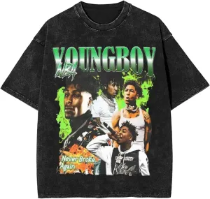 Men Vintage Oversized Drop Shoulder Casual T-Shirt Loose Wash Solid Tee Tops