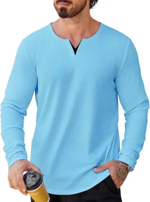 Mens 3 Pack T Shirts Casual Fashion Longline V-Neck Shirt Tee