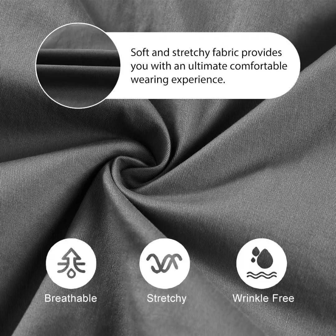 Mens Cargo Shorts Casual Waist Elastic Drawstring Outdoor Golf Shorts with 6 Pockets