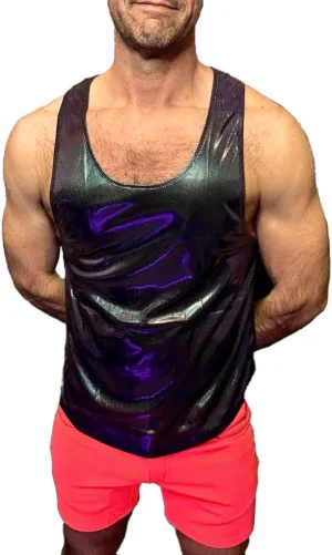 Mens Fashion Mesh Tank Top & Muscle Tank Top for Rave and Circuit Parties, for LGBTQ Gay Parties, Festivals and Events