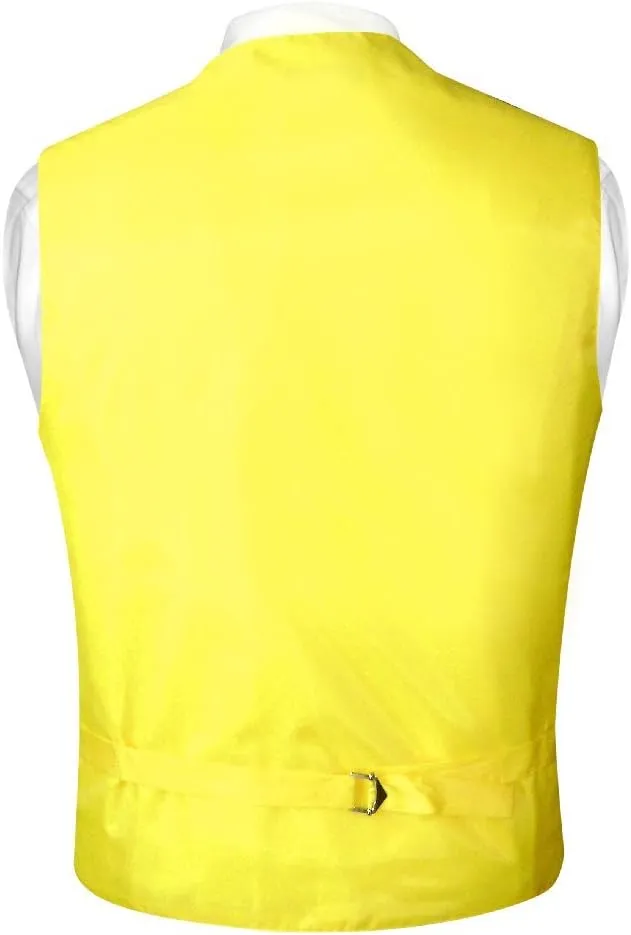 Men's Paisley Design Dress Vest & Bow Tie YELLOW Color BOWTie Set for Suit Tux