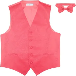 Men's Paisley Design Dress Vest & Bow Tie YELLOW Color BOWTie Set for Suit Tux