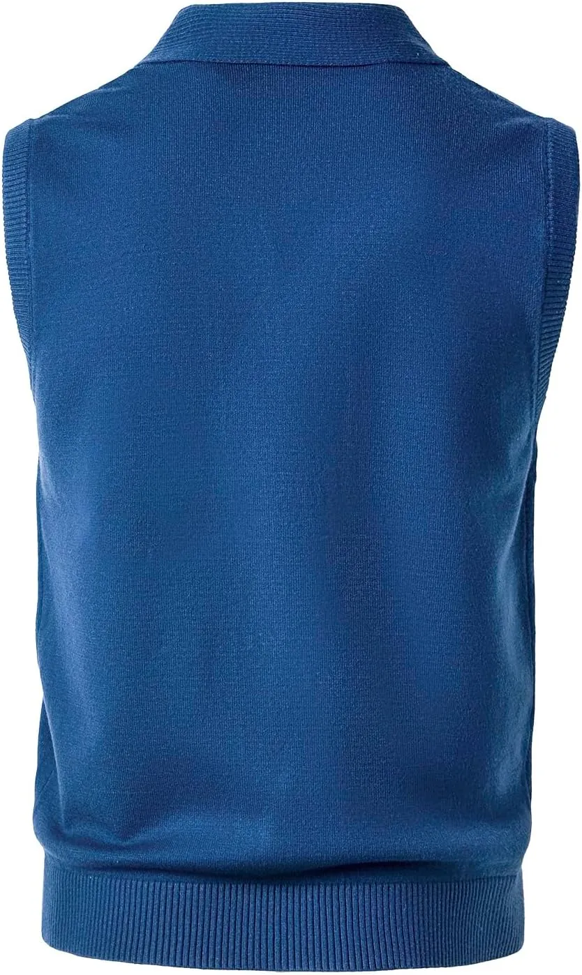 Men's Shawl Collar Sweater Vest Casual Sleeveless Knitted Button Cardigan Vest Knitwear