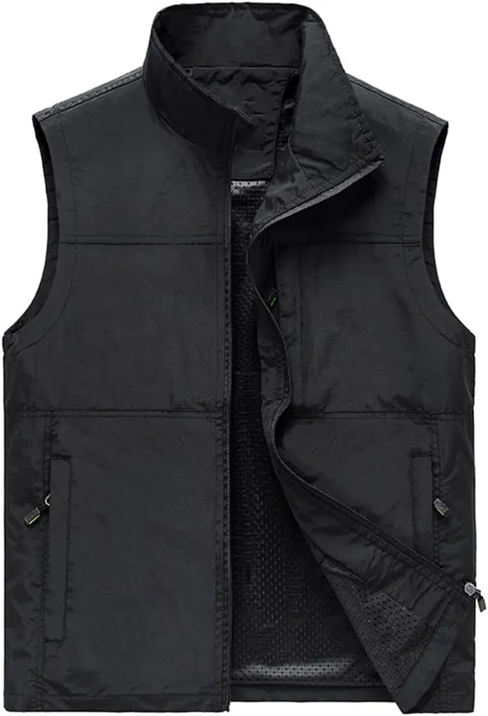 Men's Sleeveless Vest Summer Spring Autumn Casual Travels Vest Outdoors Multi-Pockets Vest