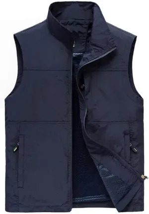 Men's Sleeveless Vest Summer Spring Autumn Casual Travels Vest Outdoors Multi-Pockets Vest