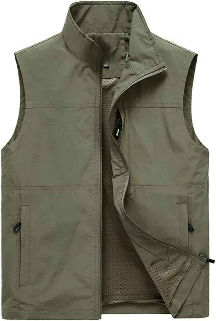 Men's Sleeveless Vest Summer Spring Autumn Casual Travels Vest Outdoors Multi-Pockets Vest