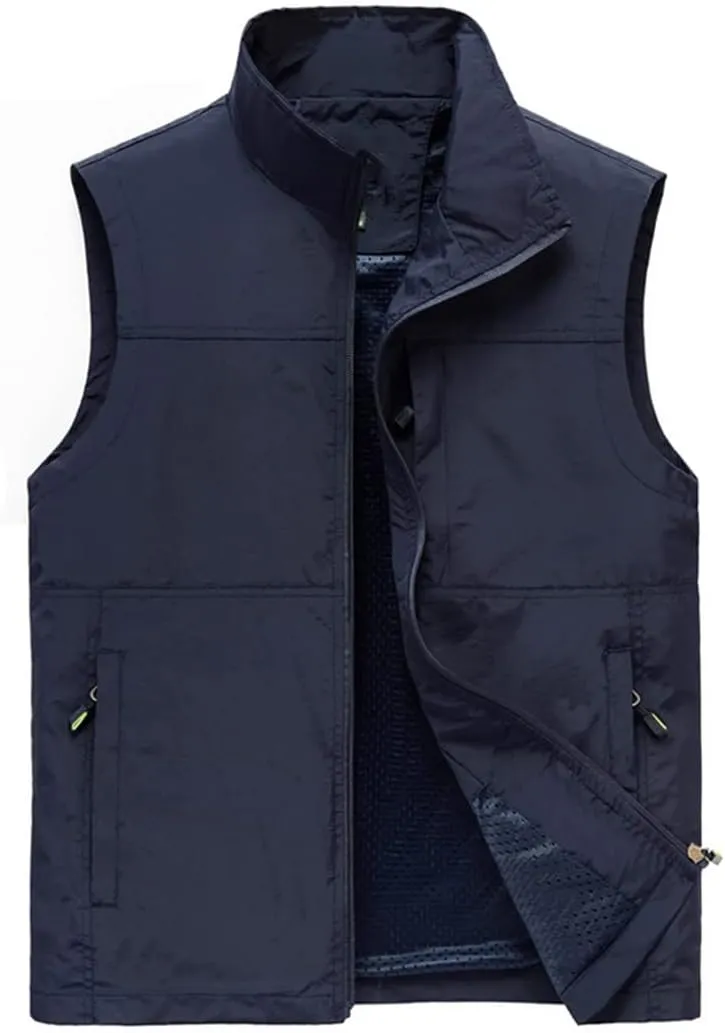 Men's Sleeveless Vest Summer Spring Autumn Casual Travels Vest Outdoors Multi-Pockets Vest