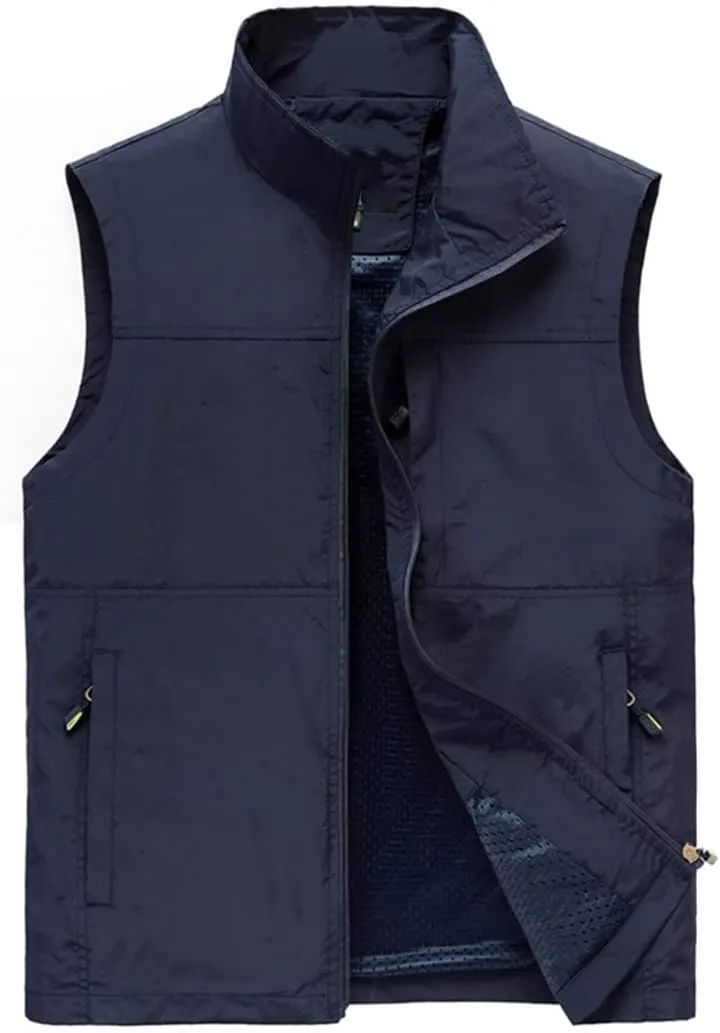 Men's Sleeveless Vest Summer Spring Autumn Casual Travels Vest Outdoors Multi-Pockets Vest