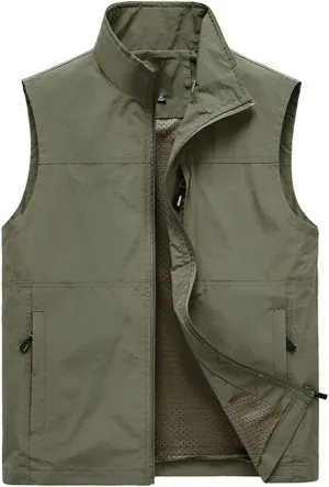 Men's Sleeveless Vest Summer Spring Autumn Casual Travels Vest Outdoors Multi-Pockets Vest