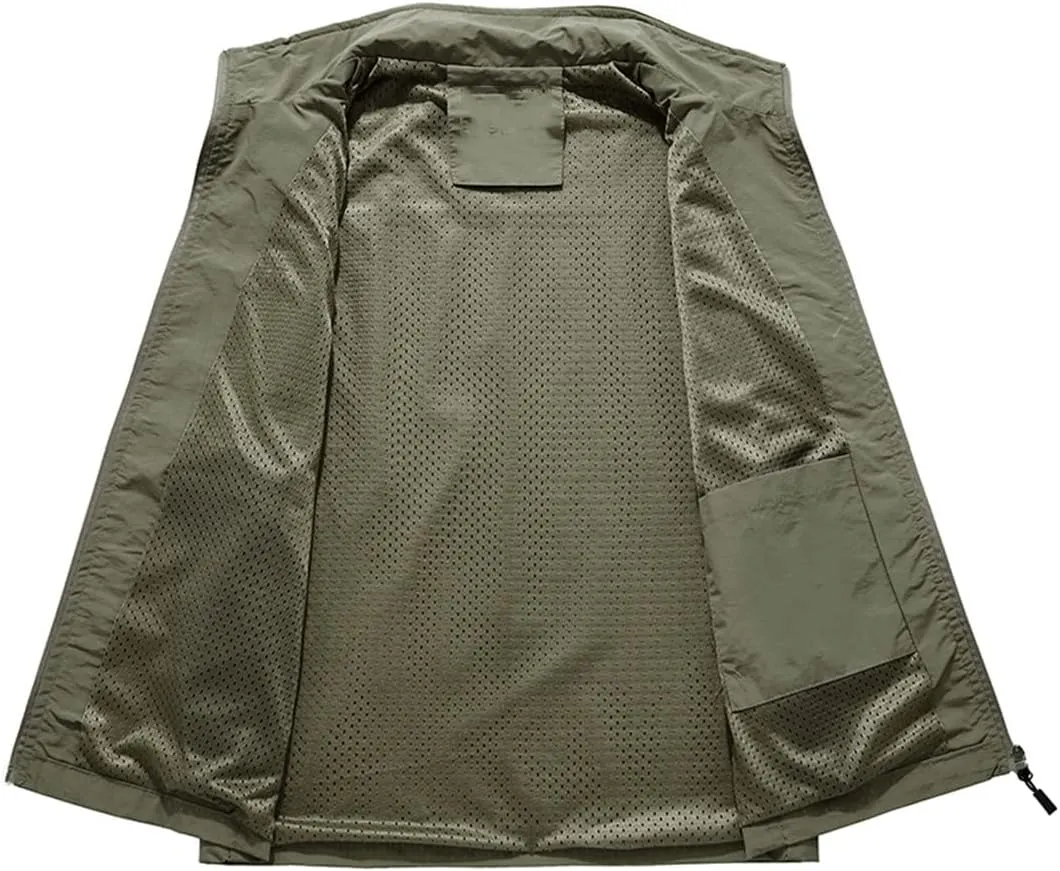 Men's Sleeveless Vest Summer Spring Autumn Casual Travels Vest Outdoors Multi-Pockets Vest