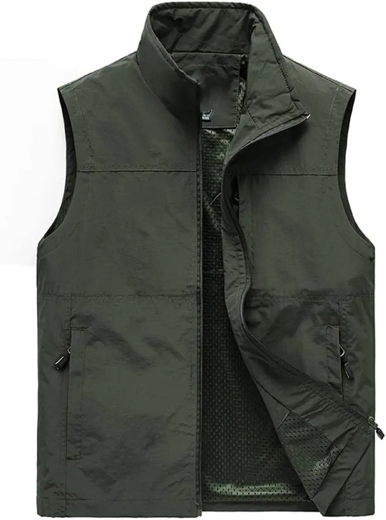Men's Sleeveless Vest Summer Spring Autumn Casual Travels Vest Outdoors Multi-Pockets Vest
