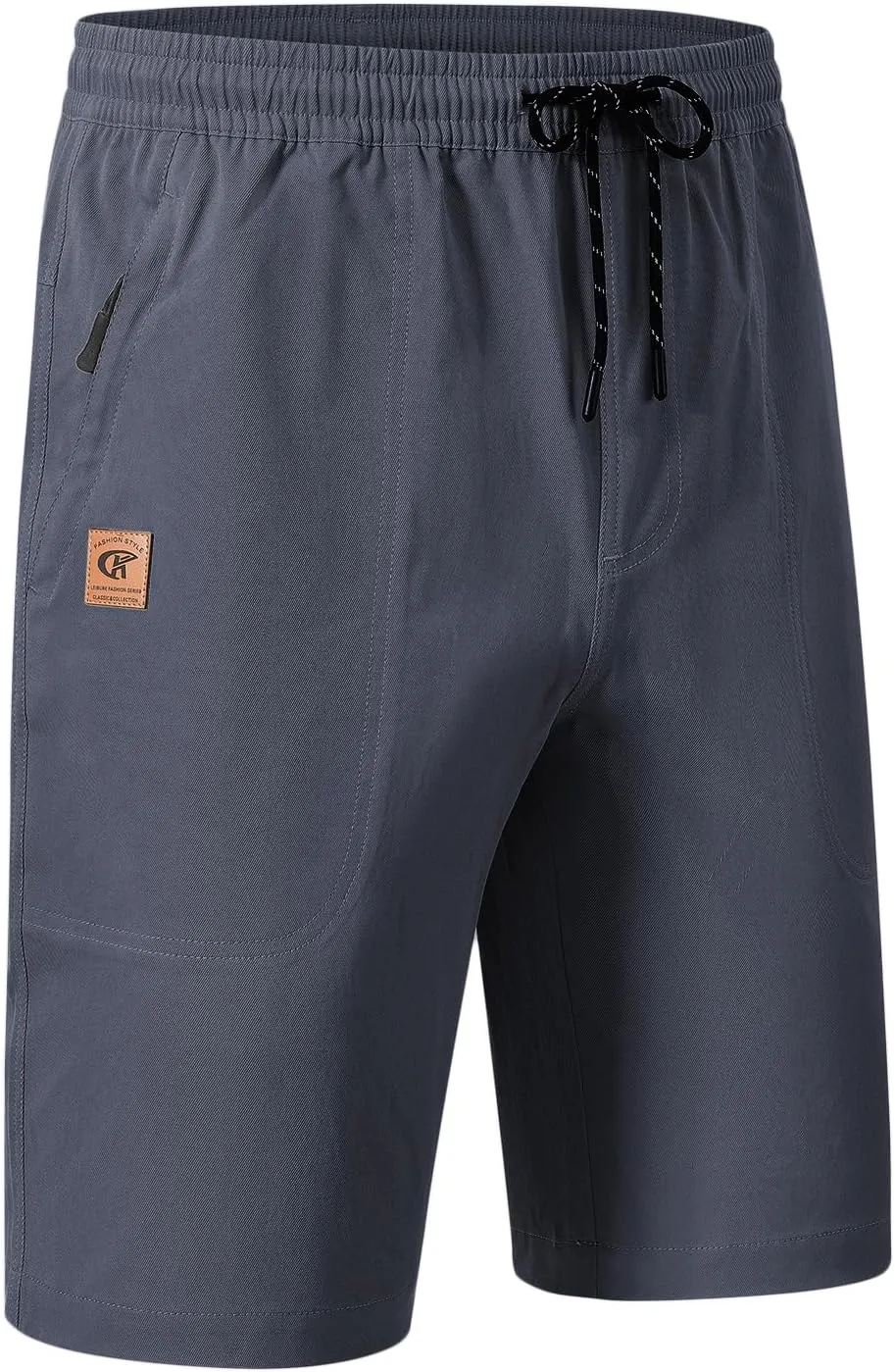 Men's Stretch Shorts Casual Classic Fit Drawstring Summer Beach Shorts with Zipper Pockets
