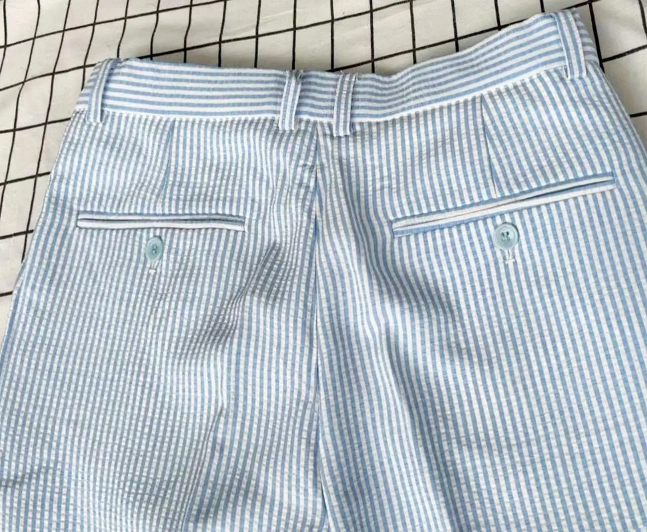 Mens Summer Seersucker Slim Fit Suit Shorts Mens Causal Polyester Sear Sucker Shorts