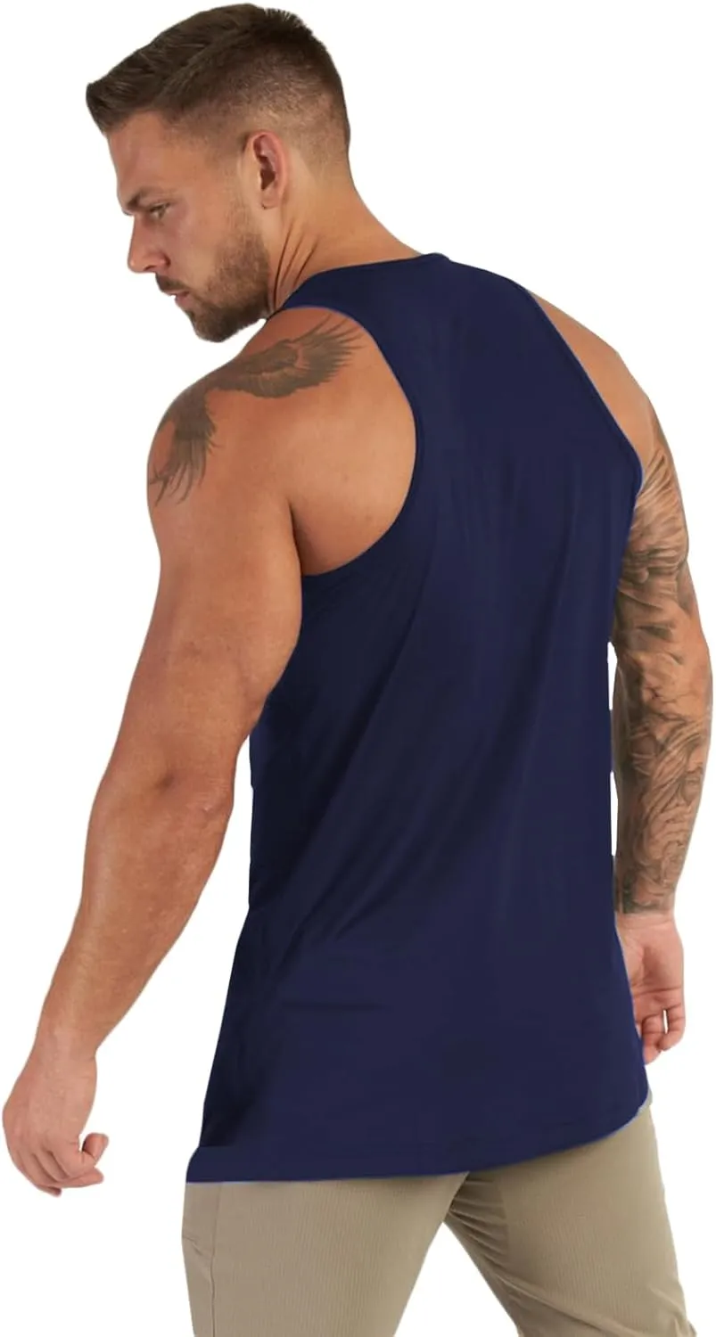 Men's Tank Tops Workout Gym Sleeveless Bodybuilding Shirts Fitness Athletic Muscle Tee