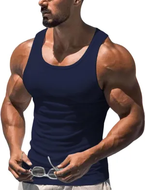 Men's Tank Tops Workout Gym Sleeveless Bodybuilding Shirts Fitness Athletic Muscle Tee