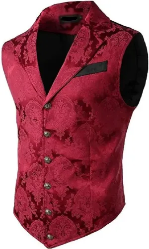 Mens Victorian Suit Vest Steampunk Gothic Waistcoat/USA