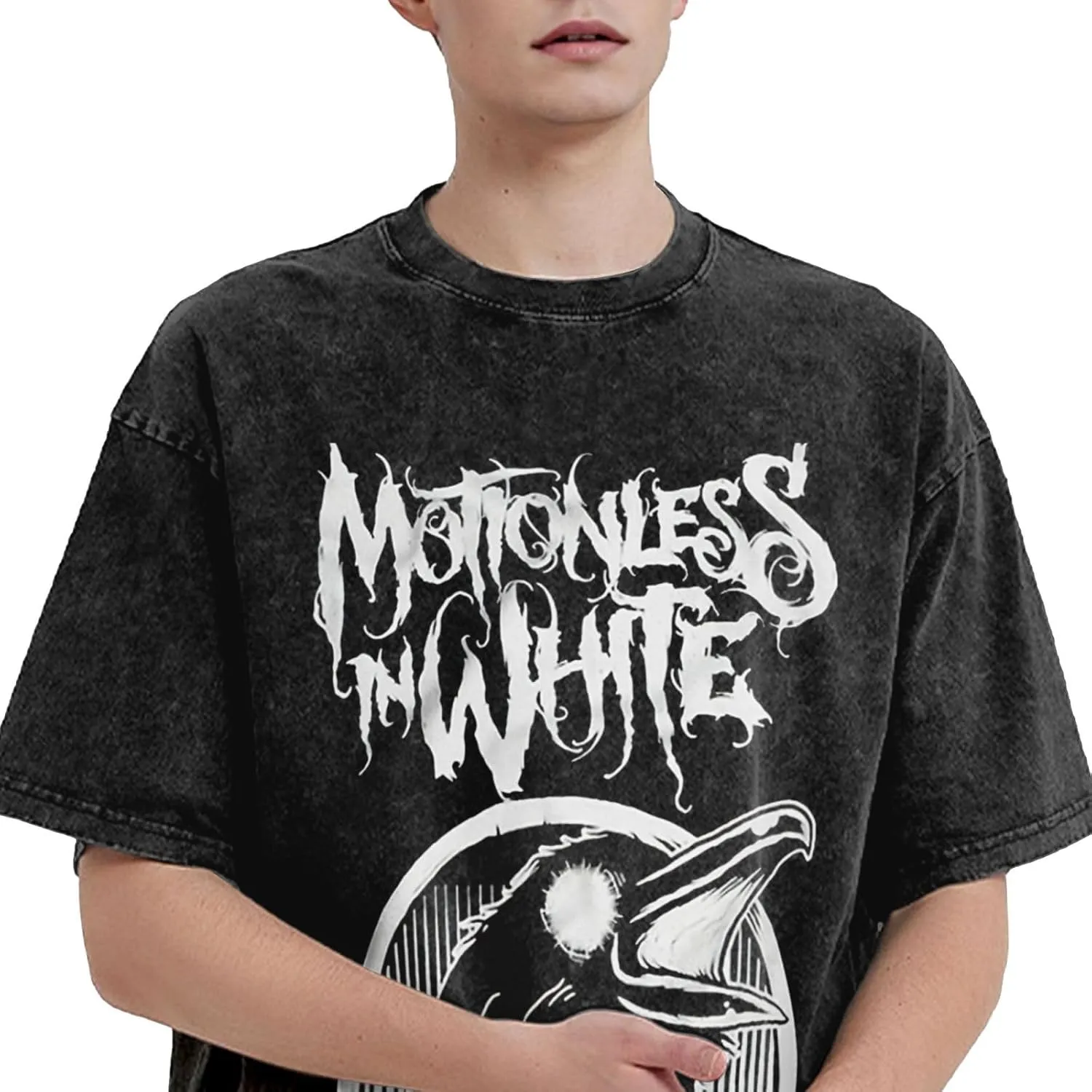 Mens Vintage Oversized Drop Shoulder Fashion T Shirt Loose Wash Solid Tee Tops