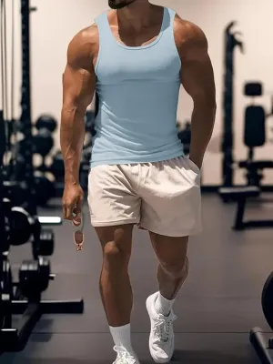 Men's Workout Tank Top Casual Soft Sleeveless Gym Muscle Shirts Bodybuilding Tee