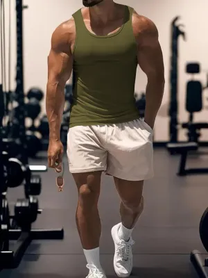 Men's Workout Tank Top Casual Soft Sleeveless Gym Muscle Shirts Bodybuilding Tee