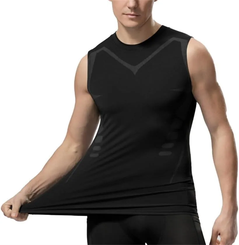 Men's Workout Tank Top, Ionic Shaping Sleeveless Shirt, Running Beach Quick Dry Gym Tank Top for Men Athletic Tank Tops