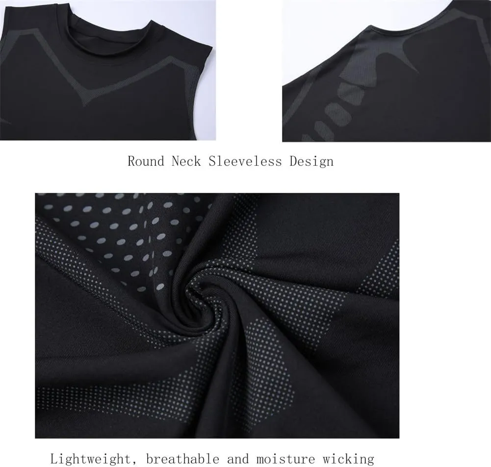 Men's Workout Tank Top, Ionic Shaping Sleeveless Shirt, Running Beach Quick Dry Gym Tank Top for Men Athletic Tank Tops