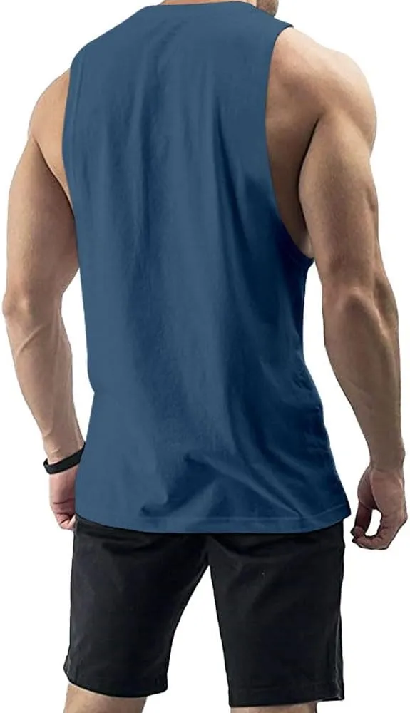 Men's Workout Tank Tops Sleeveless Gym Muscle Tee Graphic American Flag Shirt