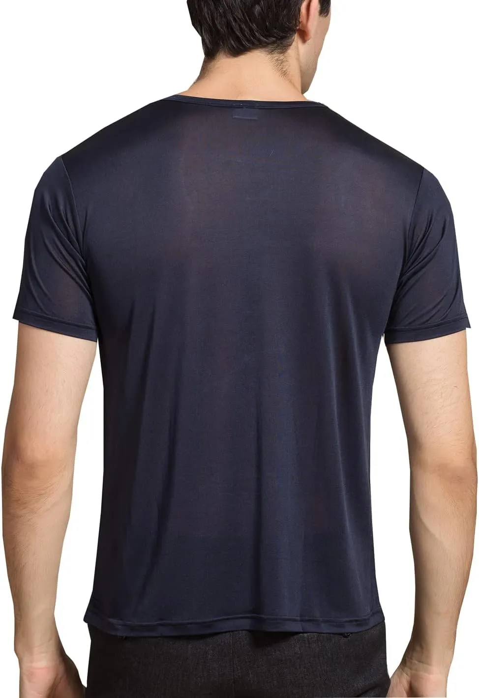 METWAY Mens Mulberry Silk T Shirt/Casual Short Sleeve Crew Neck Silk TEE Shirts/Super Soft and Breathable Workout Shirts