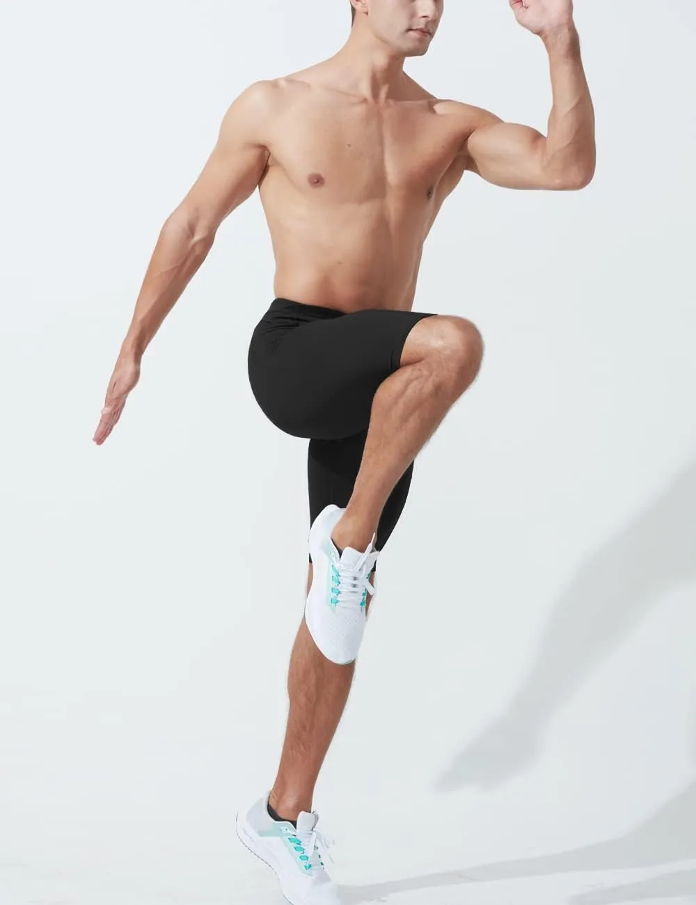 MIZOK Men's Elastic Compression Shorts Sports Performance Active Workout Tight Shorts with Pocket