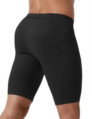 MIZOK Men's Elastic Compression Shorts Sports Performance Active Workout Tight Shorts with Pocket
