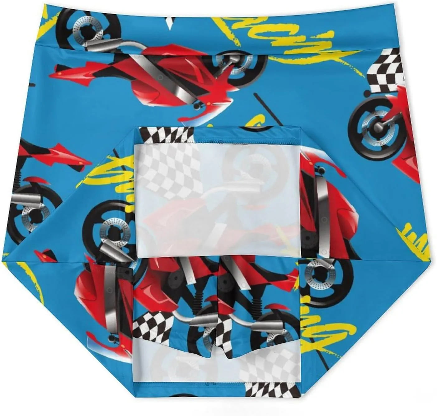 Motorcycle Racing Pattern Women's Mini Tennis Skirt with Shorts Underneath Athletic Workout Cute Skorts
