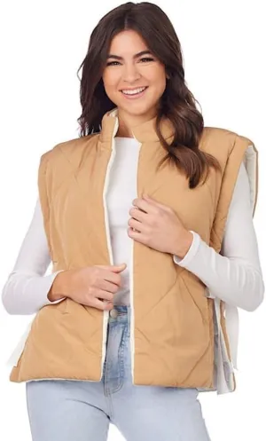 Mud Pie Women Dixie Reversible Puff Vest