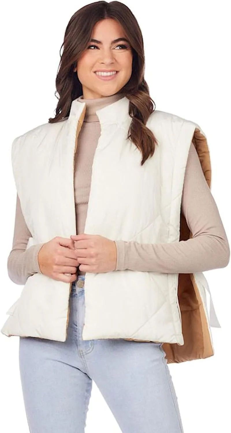 Mud Pie Women Dixie Reversible Puff Vest