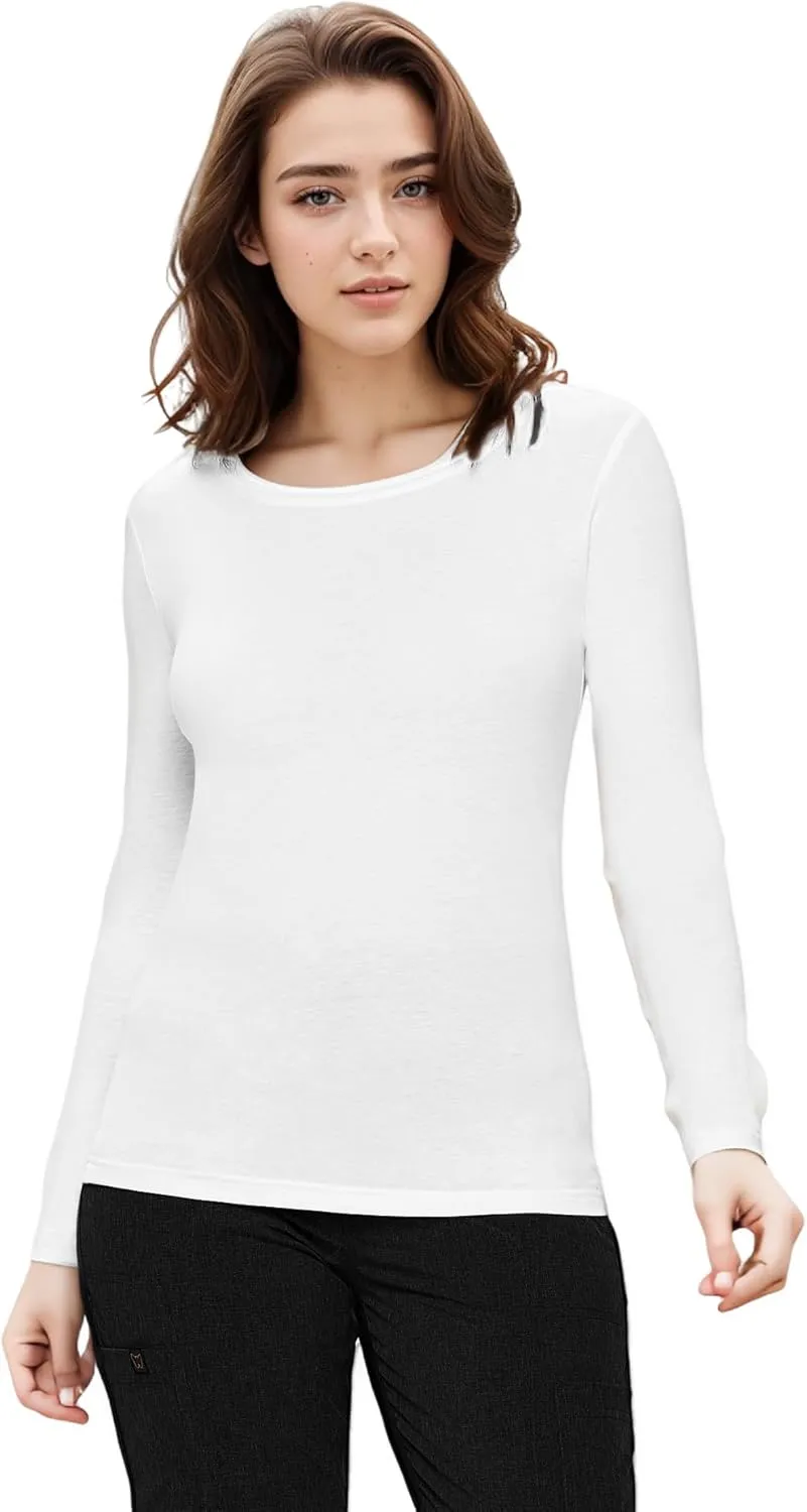 Natural Uniforms Women's Under Scrub Tee Crew Neck Long Sleeve T-Shirt
