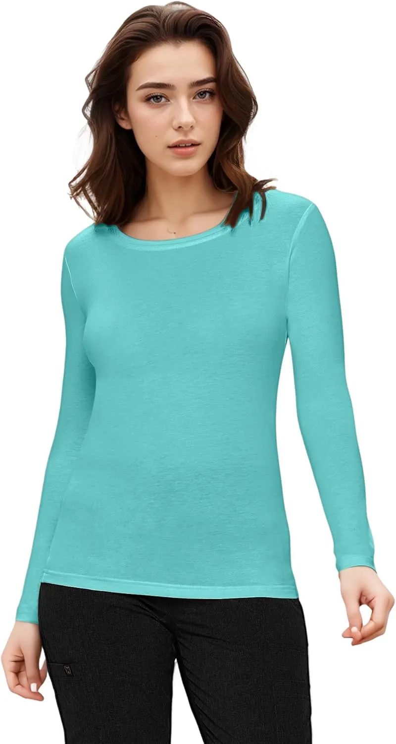 Natural Uniforms Women's Under Scrub Tee Crew Neck Long Sleeve T-Shirt