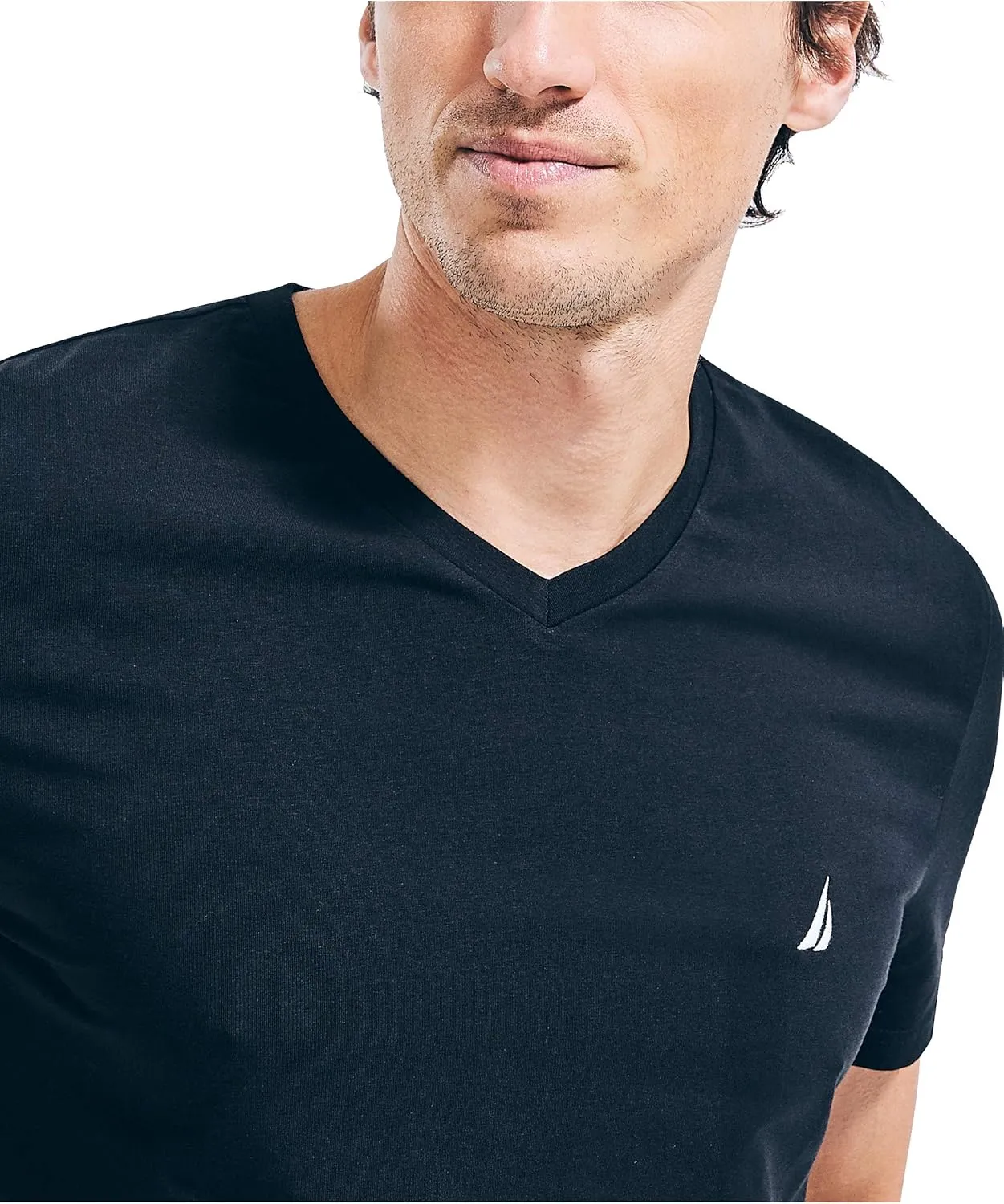 Nautica Men's J-Class Logo V-Neck T-Shirt