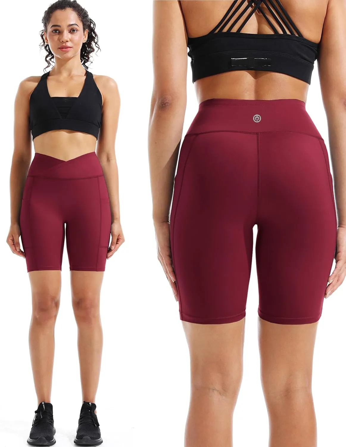 NELEUS Women's 3 Pack Biker Shorts High Waist Running Yoga Shorts with Pockets