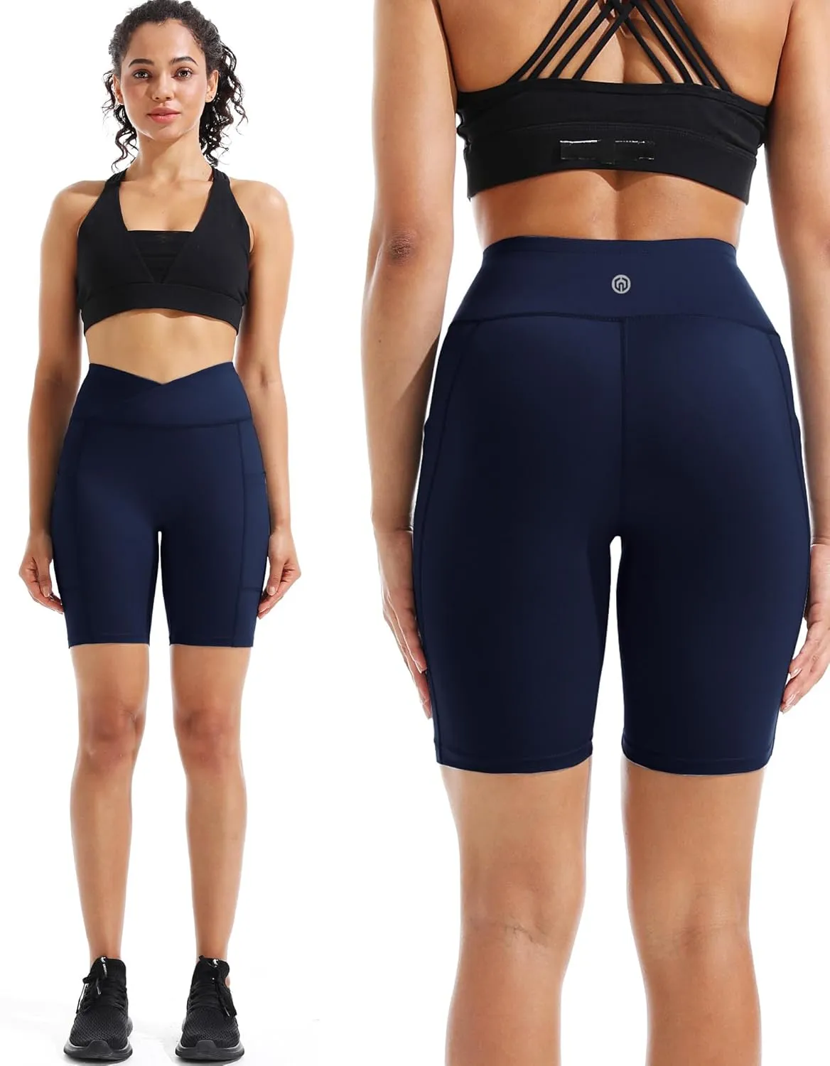 NELEUS Women's 3 Pack Biker Shorts High Waist Running Yoga Shorts with Pockets