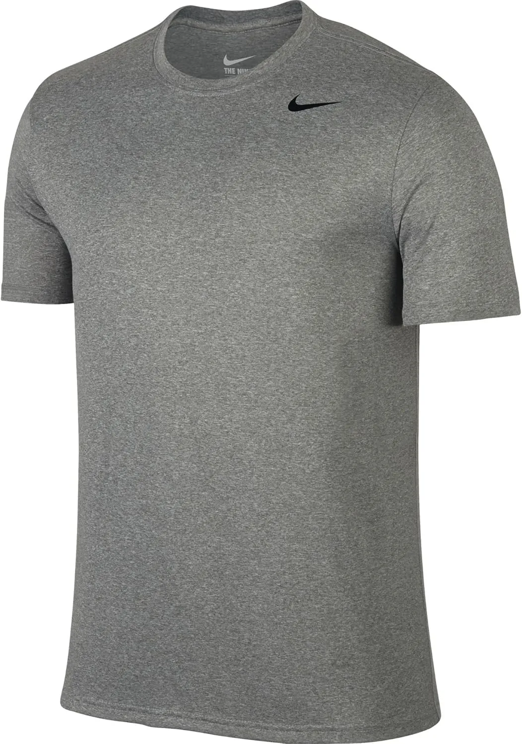 NIKE Men's Dry Legend 2 Tee, Dark Grey Heather/Black/Black, Small