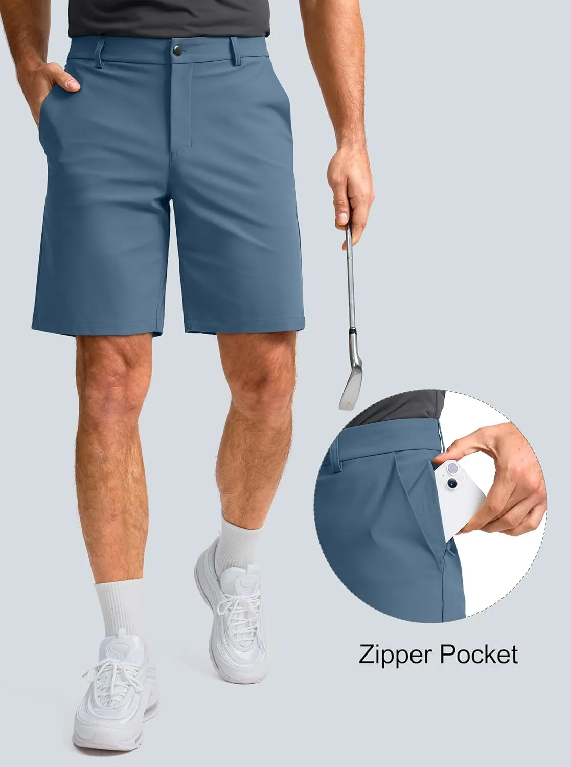 Obla Men's Golf Shorts 7"/9" Inseam Stretch Lightweight Casual Work Dress Shorts Flat Front Golf Shorts for Men 5 Pockets