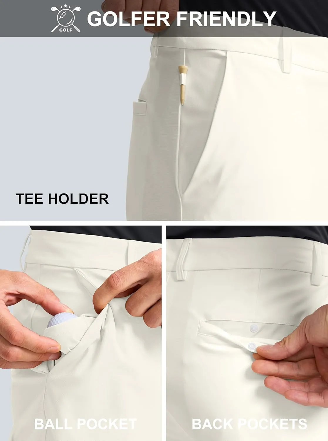 Obla Men's Golf Shorts 7"/9" Inseam Stretch Lightweight Casual Work Dress Shorts Flat Front Golf Shorts for Men 5 Pockets