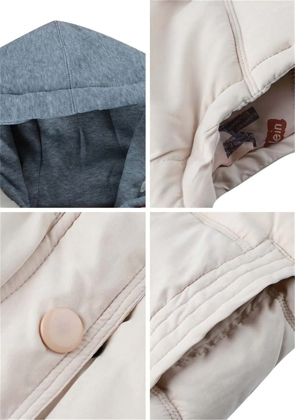 OMZIN Winter Hooded Vest Puffer Sleeveless Outwear Pockets Cotton Casual Vest