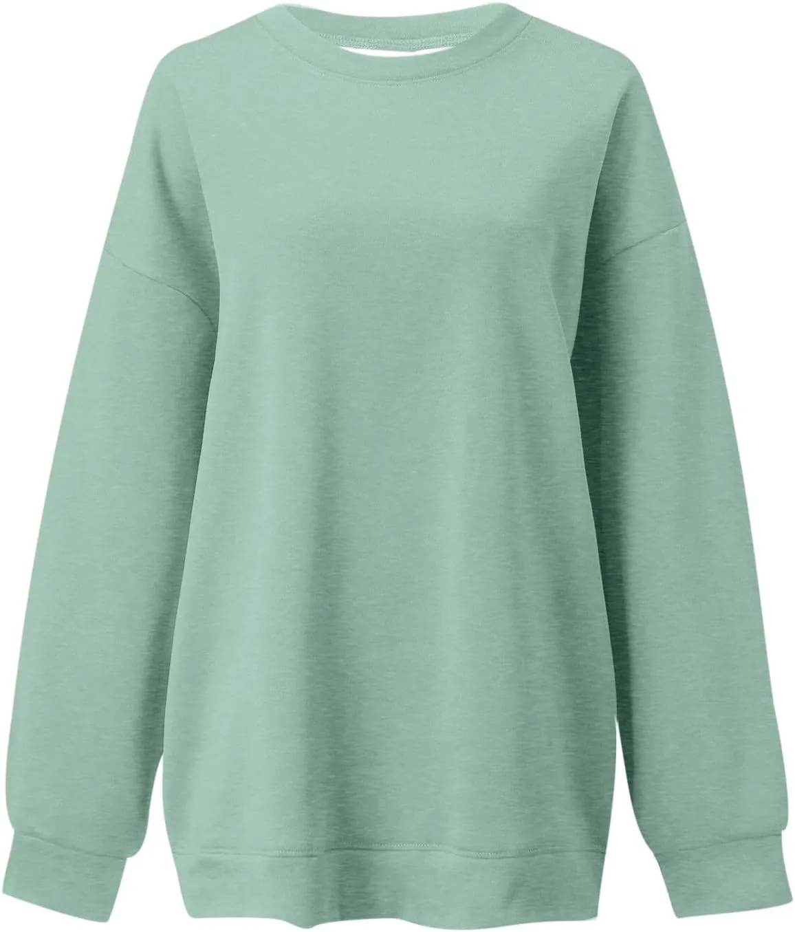 Oversized Sweatshirt for Women Women's Fashion Casual Solid Color Loose Shoulder Round Neck Long Sleeve Hoodie