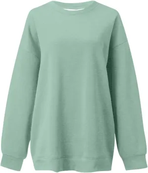 Oversized Sweatshirt for Women Women's Fashion Casual Solid Color Loose Shoulder Round Neck Long Sleeve Hoodie