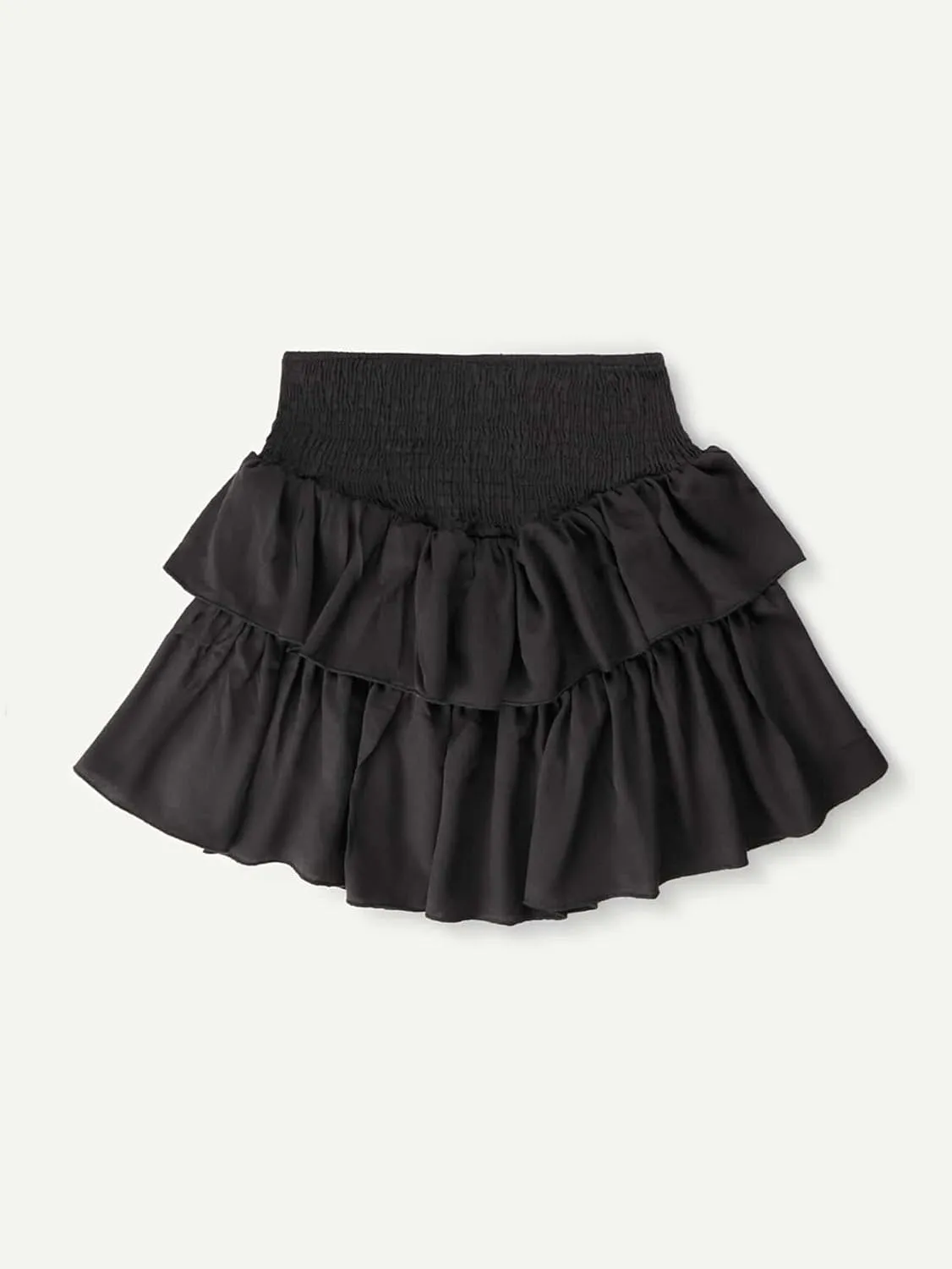 OYOANGLE Women's High Waist Tiered Skirt Cute Summer Flowy Ruffle Mini Skirts
