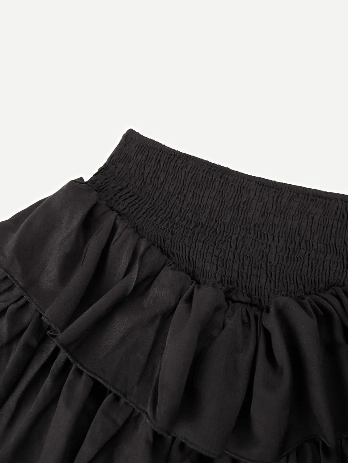 OYOANGLE Women's High Waist Tiered Skirt Cute Summer Flowy Ruffle Mini Skirts