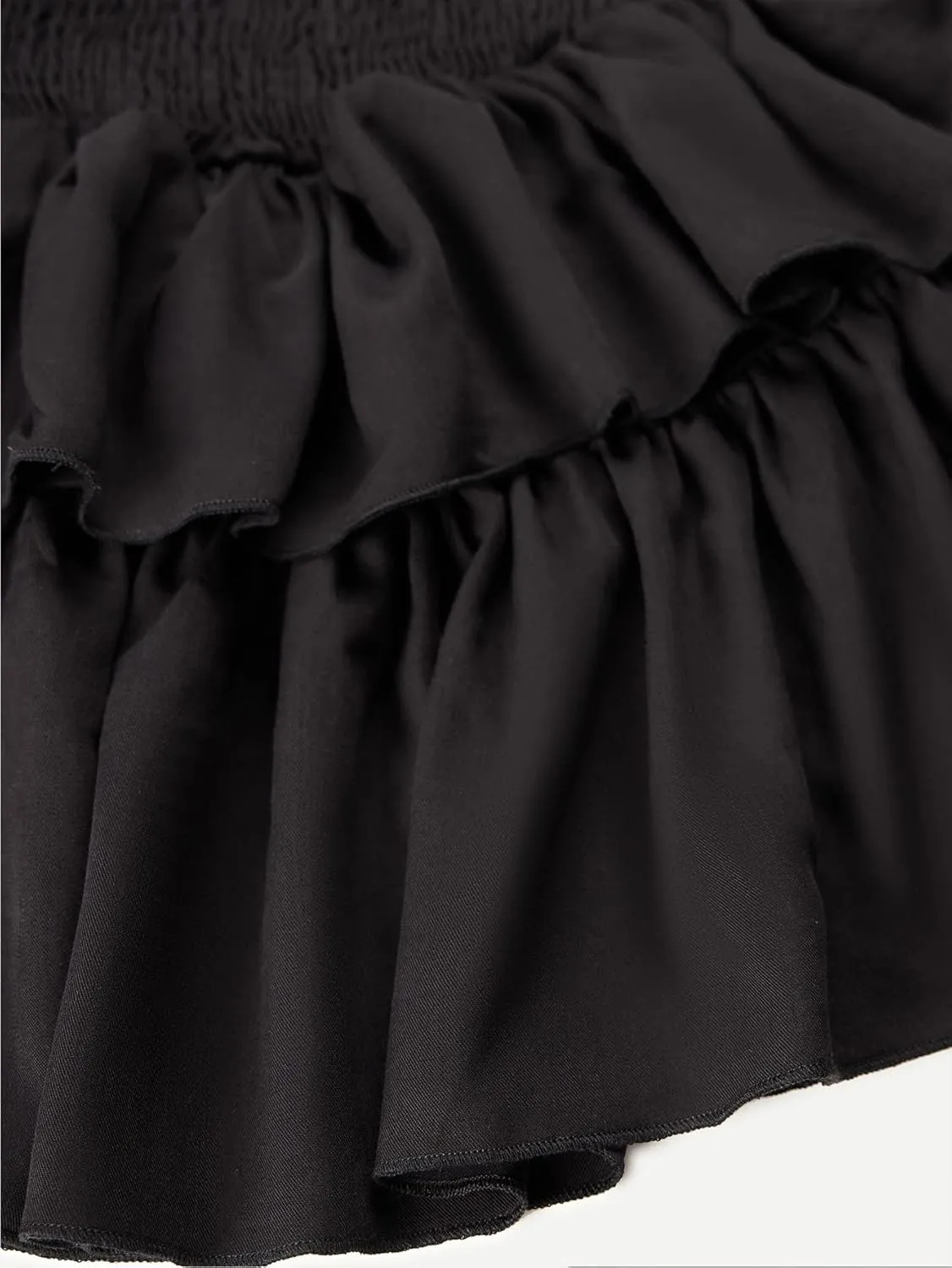 OYOANGLE Women's High Waist Tiered Skirt Cute Summer Flowy Ruffle Mini Skirts