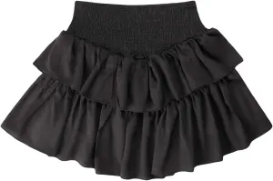 OYOANGLE Women's High Waist Tiered Skirt Cute Summer Flowy Ruffle Mini Skirts